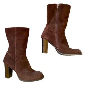 Vintage Brown Suede Leather Boots